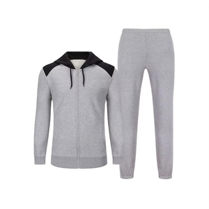 Survêtement de jogging pour hommes veste à fermeture éclair pantalon de course ensemble deux pièces à capuche zippé survêtements personnalisés - Product Image 6