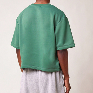 เสื้อยืดคอตตอนสำหรับผู้ชายเสื้อครอปแบบปรับแต่งได้เสื้อครอปไหล่พอดีตัวทรงหลวมออกกำลังกายกล้ามเนื้อทำจากผ้าฝ้าย100% บ็อกซี่ของผู้ชาย - Product Image 2