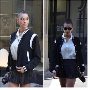 Bomber Veste Femmes Varsity Casual Boutonné Léger 2025 Automne Mode Court Tenues Scolaires avec - Product Image 6