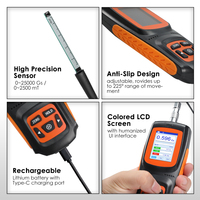 Pengukur bidang magnetik Digital, pengukur Gauss Meter dengan 50 penyimpanan Data, penguji multifungsi Sensor presisi tinggi (OEM)