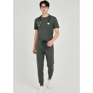 Paramètres cliniques Uniforme Médical Poignets Élastiques Couleurs Personnalisées 280Gsm Tissu Jogger Gommage Pantalon Médecin Scrubs Uniforme Grossiste - Product Image 1