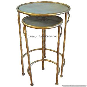 Stainless Steel Silver Color Mirror Polish Modular Design <b>Nesting</b> <b>Table</b> Set of <b>3</b> Customized Design Round Shape Top in Low Price - Product Image 6