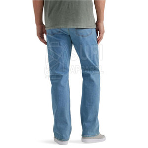 Jeans pour homme en coton 100% respirant, coupe droite, taille mi-haute, braguette à boutons, coupe slim tendance, streetwear décontracté, voyage, week-end, usage quotidien - Product Image 3