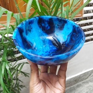 Mini vajilla de resina Azul Ecológica de primera calidad, cuencos de servicio de Color Aqua Swirl brillante para ensalada, alimentos de frutas, hogar, Hotel, restaurante - Product Image 1