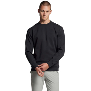 Cotton Blended Mens Black Crewneck <b>Sweatshirt</b> Long Sleeve Pullover Solid Color Plain Fleece Top Casual Winter Streetwear - Product Image 1