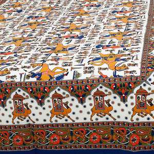 Royal rajasthani และการออกแบบลายดอกไม้ผ้าปูเตียงเดี่ยวผ้าคลุมเตียง - Product Image 3