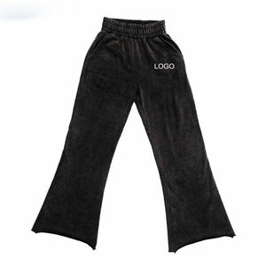 Pantalon de survêtement personnalisé en polaire pour hommes, jogging décontracté, baggy en éponge française, pantalon de survêtement évasé zippé à l'avant, empilé pour hommes - Product Image 6
