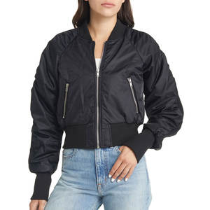 100% algodón calidad superior logotipo personalizado Crop Top chaquetas marca personalizada Casual Wear mujeres Crop Top chaqueta - Product Image 2