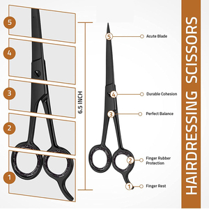 Ciseaux de coiffure professionnels, ciseaux à cheveux de 6,5 pouces, ciseaux de coupe de cheveux en acier inoxydable de qualité supérieure avec lame à bord tranchant - Product Image 2