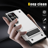 Coque de téléphone robuste, légère, anti-chute, 2 en 1, TPU PC, pare-chocs antichoc, support invisible, S24 Ultra S23 FE