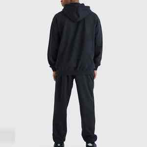 Custom Made Men's Streetwear <b>Oversize</b> <b>Jogger</b> Tracksuit Baggy Triple Zip up Hoodie with Rhinestone for Winter - Product Image 2