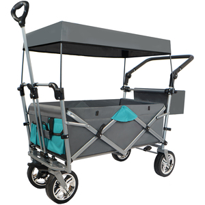 <span class=keywords><strong>Chariot</strong></span> <span class=keywords><strong>de</strong></span> <span class=keywords><strong>plage</strong></span> pliable <span class=keywords><strong>Chariot</strong></span> d'épicerie camping à 4 roues <span class=keywords><strong>avec</strong></span> <span class=keywords><strong>toit</strong></span> - Product Image 1
