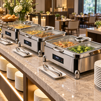 Groothandel 6L 9L RVS Elektrische Chafing Dish Buffetserver met Hydraulische Klep voor Hotel Restaurant Catering