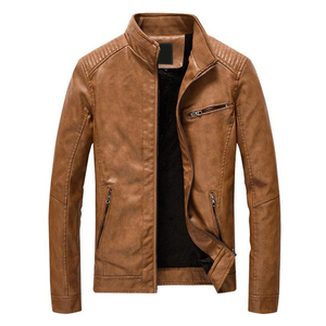 Vente en gros pakistanaise Veste en cuir décontractée pour hommes avec tissu en toile Nouvelle veste de moto avec ceinture latérale de conception OEM - Product Image 1