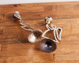 Candelabros Vintage de latón para Ángel y árbol de Navidad, par de decoración navideña de Metal, centro de mesa Retro, regalo de decoración del hogar - Product Image 3