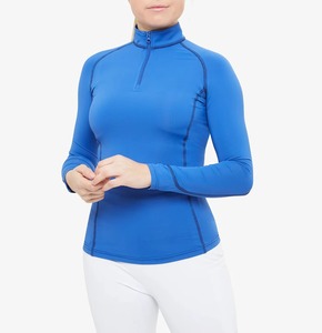 Camisa Ecuestre de Manga Larga Personalizada para Mujer, Ropa de Alto Rendimiento con Costuras en Contraste, Capa Base de Nailon Negro con Malla - Product Image 4