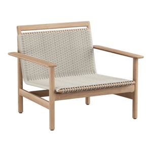 Fauteuil de club d'extérieur en teck massif de conception nordique, tissage de corde de luxe, écologique, durable, fauteuil de jardin pour véranda, résistant aux intempéries - Product Image 4