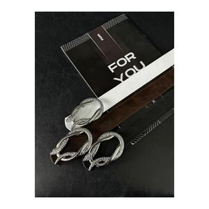 Snake Buckle Women's Trouser Belt, <b>Jacket</b> Belt, Dress Belt, Shirt Belt - Black-Brown-White-<b>Silver</b> - Product Image 2