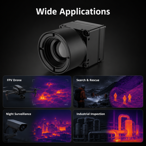 โมดูลเลนส์กล้องถ่ายภาพความร้อน FPV 256x192 เซ็นเซอร์อินฟราเรดแบบ VOx ไม่ต้องระบายความร้อน สำหรับโดรนมองเห็นในเวลากลางคืน - Product Image 2