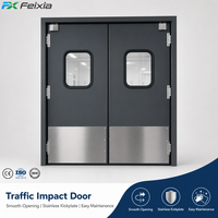 Porte battante à double impact pour usine de transformation alimentaire, cuisine de restaurant, durable, hygiénique, à double battant, pour fort trafic