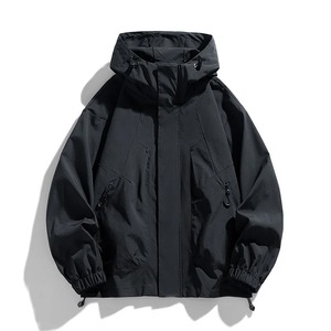 <b>Men</b> <b>Jacket</b> Hooded Windbreaker Trench Coats Waterproof Black Bomber Camping Loose <b>Thin</b> Softshell - Product Image 4