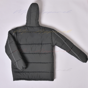 Chaqueta acolchada ligera unisex con capucha y cremallera, chaqueta acolchada de alta calidad, de mezclilla, transpirable, cómoda, de punto, de talla grande - Product Image 3