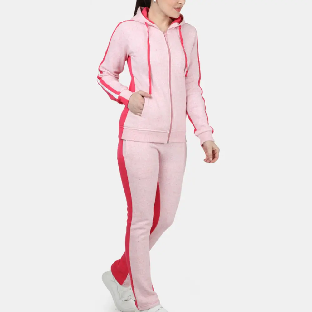 Großhandel Full Zipper Jogging Sports Wear Zweiteilige Sets Damen Trainings anzüge Baumwolle Polyester Training Wear Sweat suit für Damen