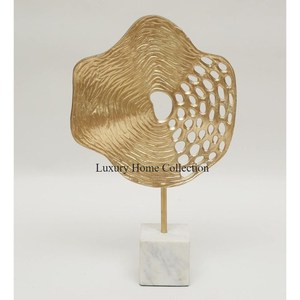 Round Shape Decorative Sculpture Brown Color With Black Color <b>Stand</b> and Base Material Iron Home and Office Decoration Supplies - Product Image 4