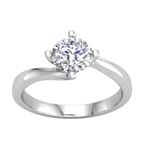 Anillo de Lujo de Oro Blanco de Alta Calidad de 9k con Diamante Cultivado en Laboratorio de Corte Brillante de 0.75ct con Certificado IGI, Talla Personalizable para Mujer - Product Image 4