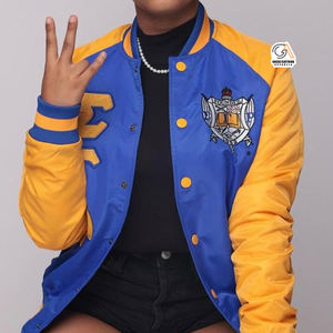 Veste bomber en satin personnalisée Sigma Gamma Rho Baseball Varsity Letterman Manches longues Taille plus Veste universitaire Hommes Vestes d'hiver - Product Image 4