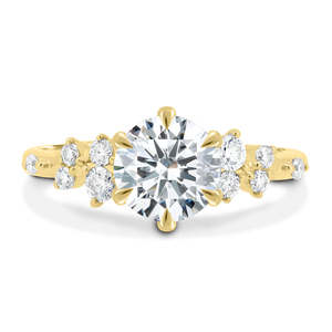 Brillante corte redondo laboratorio diamantes tachonado lujo Halo solitario anillos punta Conjunto personalizado boda promesa anillos al por mayor OEM - Product Image 1