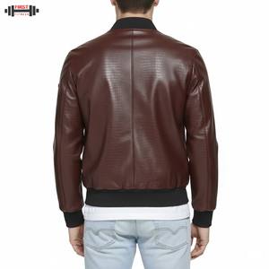 Veste en cuir tendance personnalisée pour homme, en cuir de vache véritable, col montant, fermeture éclair, matelassée, tendance, vêtement d'extérieur d'hiver, imperméable, respirant - Product Image 2