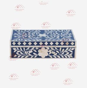 Boîtes en bois avec incrustations d'os, boîte à bijoux en bois faite à la main, organisateur - Product Image 2