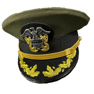Hot Selling Officer <b>Peak</b> <b>Cap</b> Made in Wool <b>Peak</b> <b>Cap</b> Hats Low Price Custom <b>Peak</b> <b>Caps</b> With Custom Logo Embroidery - Product Image 2