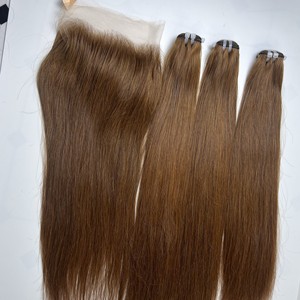 ผมต่อทำจากกระดูกมนุษย์สีส้มเข้มมัดผม100% ผมทรงตรงสองชั้นไม่พันกัน - Product Image 3