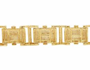 Premium Custom Square Link Bracelet 10K Yellow Gold Lab Grown Diamond Iced Out Jewelry para hombres - Product Image 4