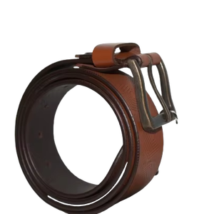 Wholesale Customizable Premium Quality Casual Style Brown Cow Hide Leather Belt with Alloy for Buckle Laser Printed - Product Image 1