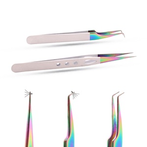 Wholesale Stainless Steel Eyelash Extension Tweezers Easy to Use Light Weight High Precision for <b>Makeup</b> Beauty Tool - Product Image 4