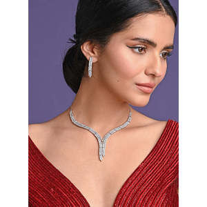 Compre Conjuntos de Collares de Plata de Ley 925 de Primera Calidad para Mujer con Diamantes de Corte Marquesa y Circonita con Perla para Fiestas, Bodas y Regalos - Product Image 5