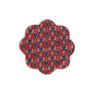 Contemporary <b>Grey</b> Floral Dining <b>Table</b> Mat with Red Botanical Motifs and Geometric Border for Stylish <b>Table</b> Settings and Hospital - Product Image 5