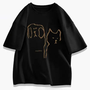 Camisetas de verano de manga corta para hombre, stock personalizable con estampado de líneas rojas y negras, ropa a granel, fardos de ropa mixta, ropa usada - Product Image 1