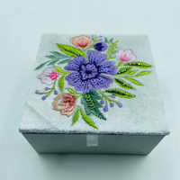 Sacs isothermes promotionnels en coton brodés à la main et perlés, couleur personnalisée, logo personnalisé, taille personnalisée, motifs et couleurs variées, tendance