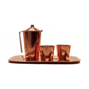 Jarra de cobre de estilo antiguo con piedra de ágata genuina para centro de mesa - Product Image 1