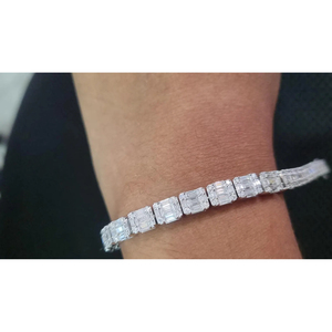 925 Sterling Sliver White Baguette Moissanite <b>Bracelet</b> For Women Fashion Jewelry By Exporters - Product Image 1