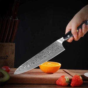 Venta al por mayor personalizado japonés Damasco acero súper hoja de acero inoxidable cuchillo de cocina mango cómodo calidad superior OEM ODM - Product Image 3