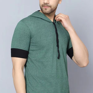 2025 último diseño, camisetas con capucha de tamaño de Color personalizado para hombres, estilo informal, patrón sólido, alta calidad, peso de tela de 240 gramos - Product Image 5