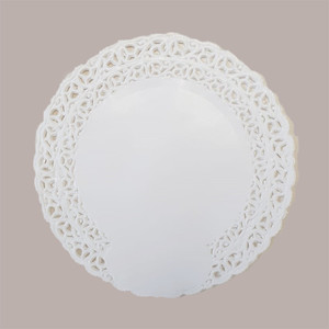 Tapetes de encaje redondos a prueba de grasa blancos de 100mm de diámetro festoneado para decoración de pasteles, 250 Uds. - Product Image 3