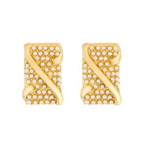 Kriaa Boucles d'oreilles en perles plaquées or 1310038 Bijoux élégants pour femme - Product Image 1