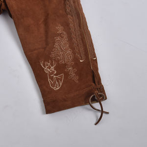 Pantalones cortos bávaros de alta calidad personalizados, pantalones cortos de cuero genuino bordados Lederhosen, traje tradicional alemán marrón - Product Image 6