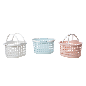 3205 PP Oval Storage <b>Basket</b> <b>with</b> Dual <b>Handles</b> and Apple-Shaped Holes, Durable Multipurpose <b>Plastic</b> Organizer - Product Image 1